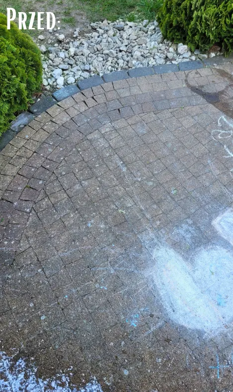 Kostka brukowa przed myciem